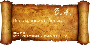 Brestyánszki Ágnes névjegykártya