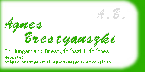 agnes brestyanszki business card